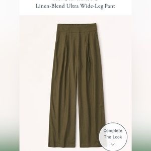 Abercrombie & Fitch Linen Blend Ultra Wide Leg Pant